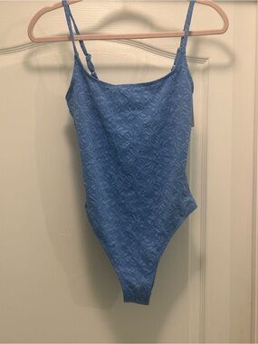Blue Volcom one piece swimsuit